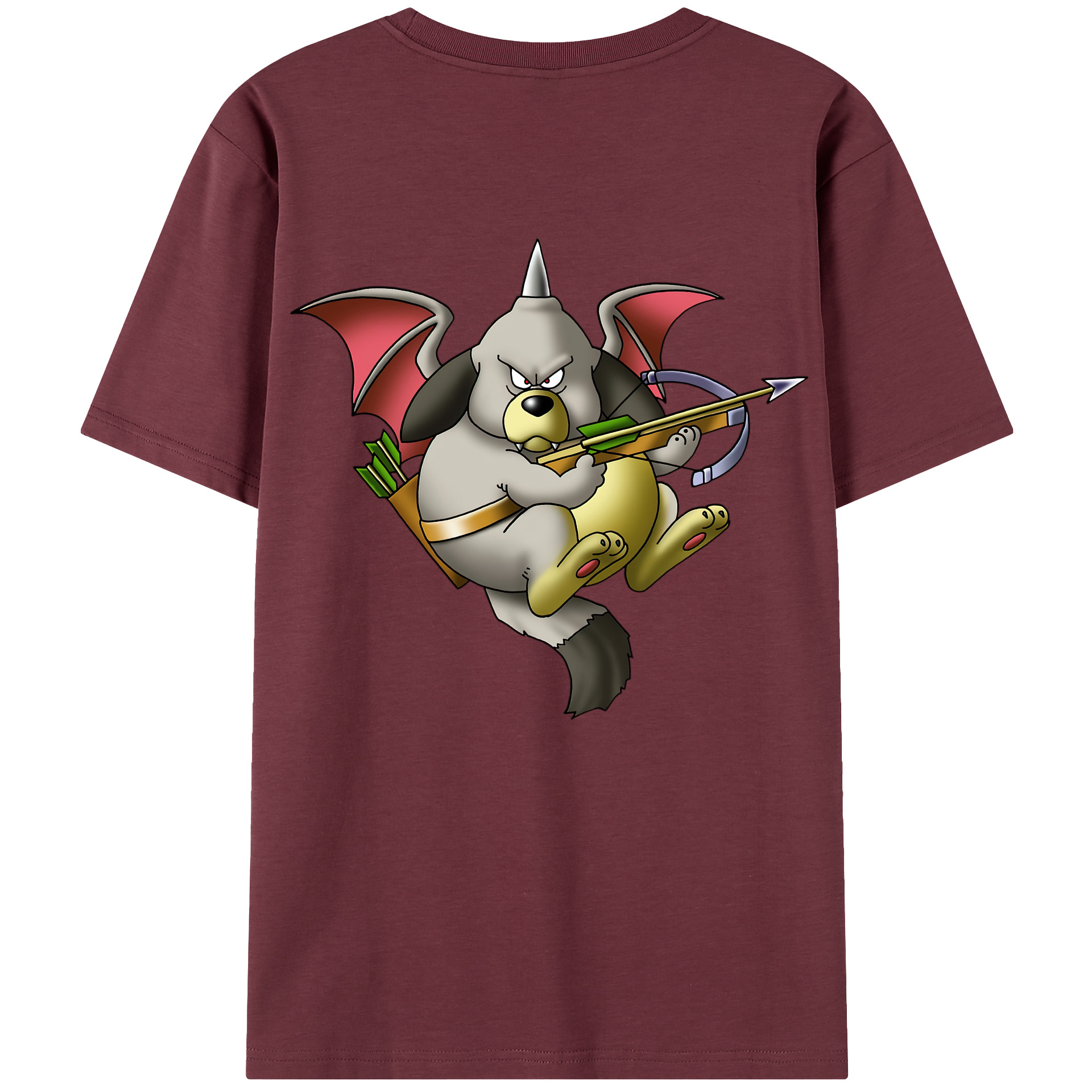 （画像用） ドラゴンクエスト Doragon Kuesuto Dragon Quest 綿100％半袖Tシャツ（背面プリント）